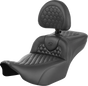 SADDLEMEN Roadsofa* Extended Reach Seat - with Backrest - Honeycomb - FLTR/FLHX '23-'24 823-07-190B0 - Team Dream Rides