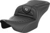 SADDLEMEN Roadsofa™ Seat without Backrest for FLTR/FLHX 2023-2024 – Tuck-n-Roll Design with Carbon Fiber Look