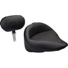 MUSTANG Wide Solo Seat - With Backrest - Vintage - Black - Smooth - FLST '00-'05 79121 - Team Dream Rides
