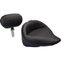 MUSTANG Wide Solo Seat - With Backrest - Vintage - Black - Smooth - FLST '00-'05 79121 - Team Dream Rides