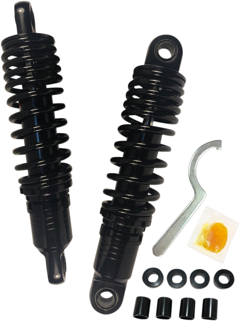 Drag Specialties C16-166NUAB Premium Ride-Height Adjustable Shocks for Motorcycles - 11.5 Inch - Black