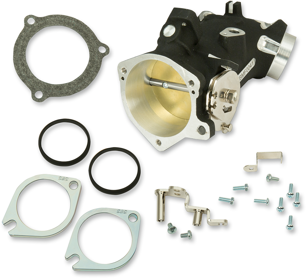 S&S Cycle Throttle Hog Cable-Operated Throttle Body Kit, Black, 66 mm, 124 in. Engine, Part 170-0348