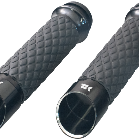 KHROME WERKS Grips - Edge - Custom Contour - Diamond - Black 500310 - Team Dream Rides