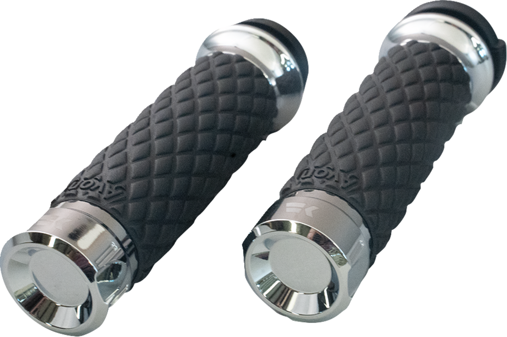 KHROME WERKS Grips - Klassic - Custom Contour - Diamond - Chrome 500305