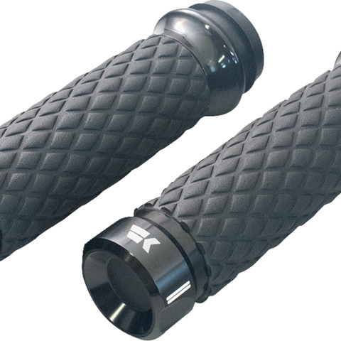 KHROME WERKS Grips - Klassic - Custom Contour - Diamond - Black 500300 - Team Dream Rides