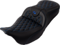 SADDLEMEN Roadsofa* Seat - with Backrest - Blue Stitch - FL '08-'23 A808-07R-182BLU - Team Dream Rides