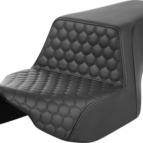 SADDLEMEN Step-Up Seat - Front Honeycomb - Black Stitching - FL '23-'24 823-07-17700 - Team Dream Rides