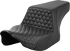 SADDLEMEN Step-Up Front Honeycomb Seat with Gray Stitching for Harley Davidson FL 2023-2024 (Part #823-07-17702)