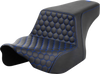 SADDLEMEN Step-Up Seat - Front Honeycomb - Blue Stitching - FL '23-'24 823-07-17701 - Team Dream Rides