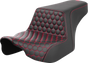 SADDLEMEN Step-Up Seat - Front Honeycomb - Red Stitching - FL '23-'24 823-07-17704 - Team Dream Rides