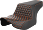 SADDLEMEN Step-Up Seat - Front Honeycomb - Orange Stitching - FL '23-'24 823-07-17703 - Team Dream Rides
