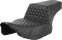 SADDLEMEN Step-Up Seat - Extended Reach - Front Honeycomb - Black Stitch - FL '23-'24 823-07-17800 - Team Dream Rides