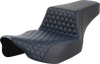SADDLEMEN Step-Up Seat - Extended Reach - Front Honeycomb - Blue Stitch - FL '23-'24 823-07-17801 - Team Dream Rides