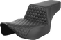 SADDLEMEN Step-Up Seat - Extended Reach - Front Honeycomb - Gray Stitch - FL '23-'24 823-07-17802 - Team Dream Rides