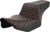 SADDLEMEN Step-Up Seat - Extended Reach - Front Honeycomb - Orange Stitch - FL '23-'24 823-07-17803