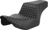 SADDLEMEN Step-Up Seat - Extended Reach - Front Honeycomb - Silver Stitch - FL '23-'24 823-07-17805