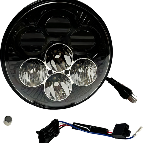 CUSTOM DYNAMICS Shark Demon® 7-Inch LED Motorcycle Headlight with Color Changing Backlight - Part SD2-7-14