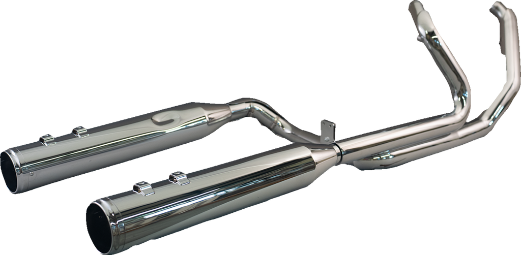 Khrome Werks 200120 2-Into-2 Dominator Exhaust System with 4-1/2 Inch Mufflers - Chrome with Race Tip for M8 Bikes