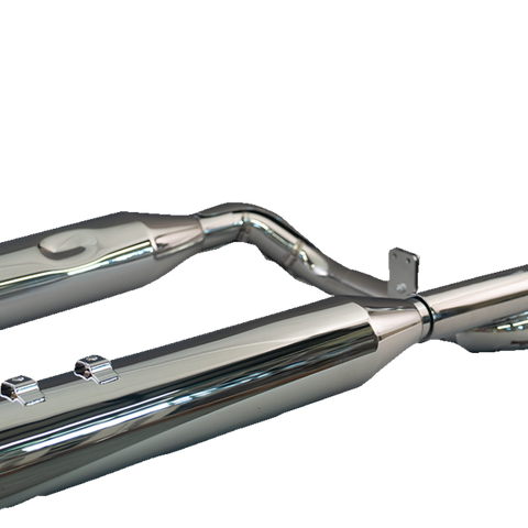 Khrome Werks 200120 2-Into-2 Dominator Exhaust System with 4-1/2 Inch Mufflers - Chrome with Race Tip for M8 Bikes