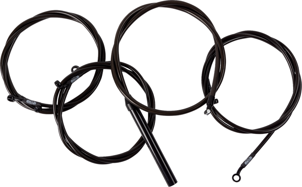 LA CHOPPERS Handlebar Cable/Brake Line Kit - Complete - 12" - 14" Handlebars - Midnight LA-8059KT2-13M - Team Dream Rides