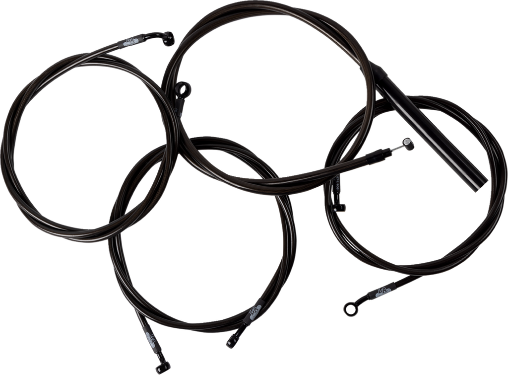 LA CHOPPERS Handlebar Cable/Brake Line Kit - Complete - 15" - 17" Handlebars - Midnight LA-8059KT2-16M - Team Dream Rides