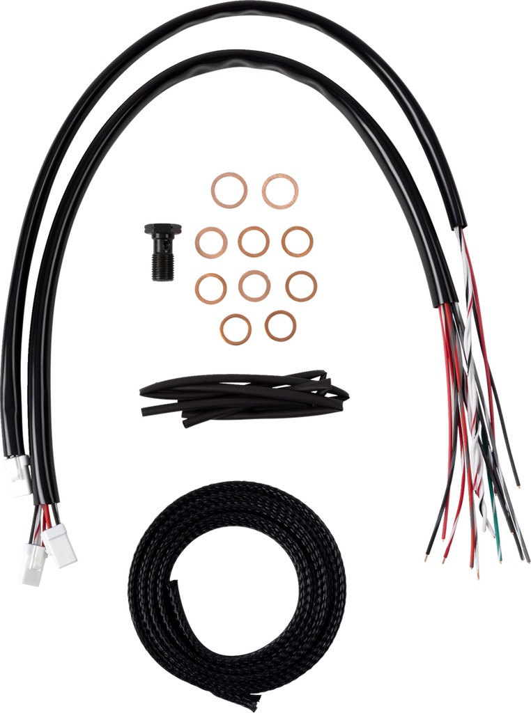 LA CHOPPERS Handlebar Cable/Brake Line Kit - Complete - 12" - 14" Handlebars - Midnight LA-8059KT2-13M - Team Dream Rides