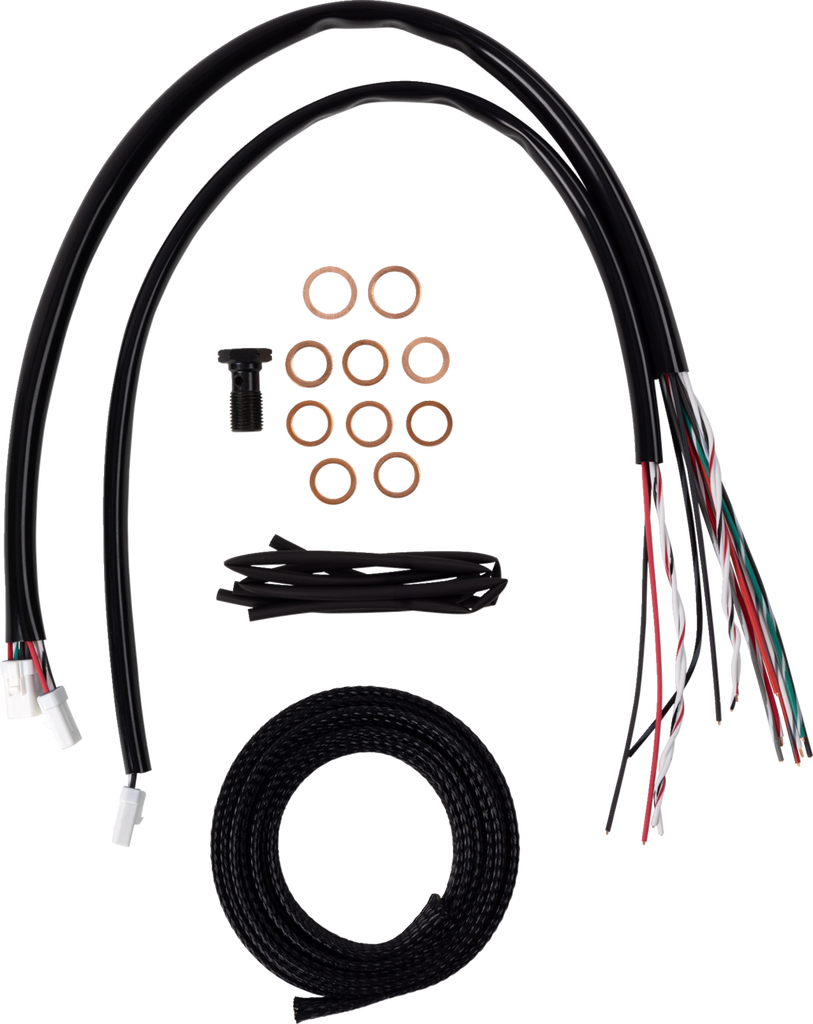 LA CHOPPERS Handlebar Cable/Brake Line Kit - Complete - 15" - 17" Handlebars - Midnight LA-8059KT2-16M - Team Dream Rides