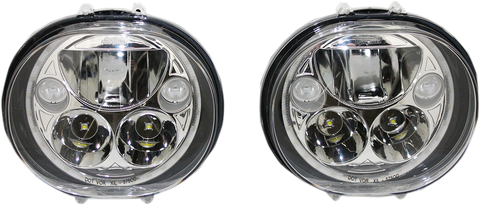 CUSTOM DYNAMICS LED Headlight 5-3/4 Inch Chrome CDTB-575OV-C