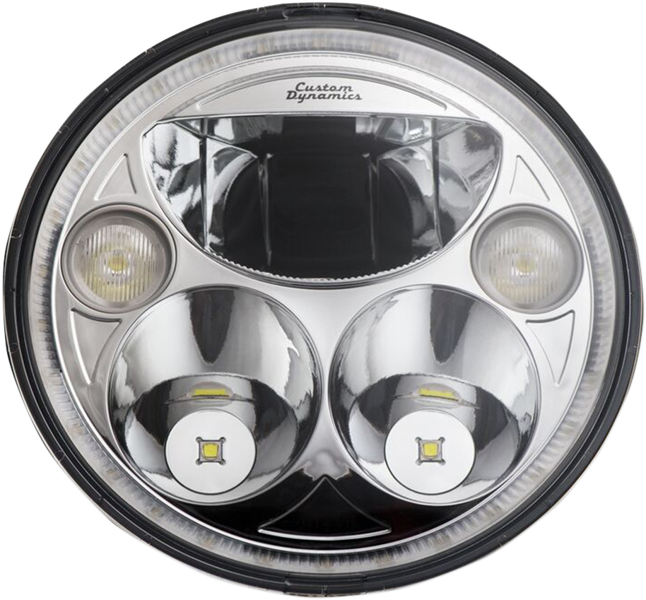 CUSTOM DYNAMICS 7-Inch LED Headlight Chrome CDTB-7-C for Motorcycles