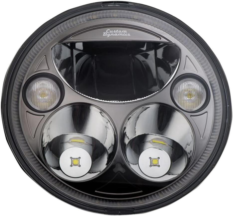 CUSTOM DYNAMICS 7-inch LED Headlight - Black CDTB-7-B with Multi-LED Reflector Design