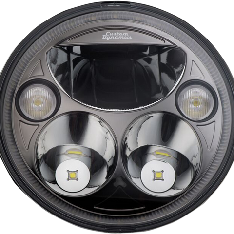 CUSTOM DYNAMICS 7-inch LED Headlight - Black CDTB-7-B with Multi-LED Reflector Design