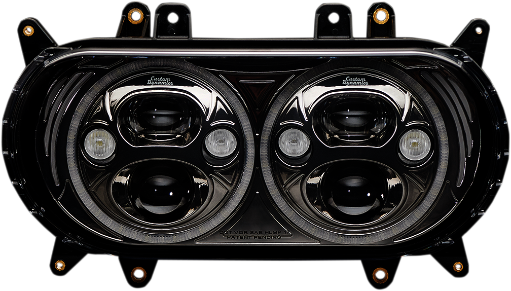 CUSTOM DYNAMICS Black Headlight Assembly for Harley FLTR (Part No. CDTB-RG-15-B)