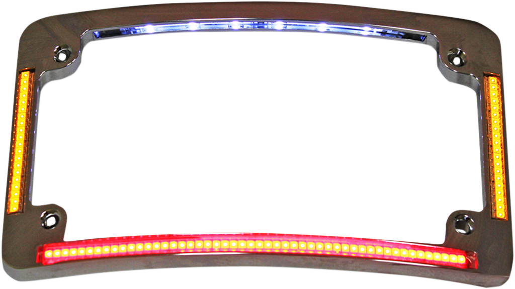 CUSTOM DYNAMICS Radius Chrome License Plate Frame TF05-C with LED Lighting