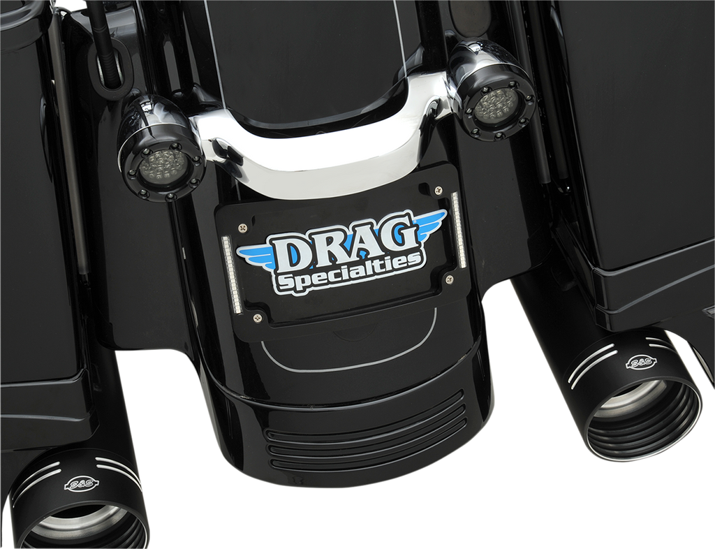 CUSTOM DYNAMICS Tri-Radius Black License Plate Frame with Flushmount LEDs - Part TF06-B