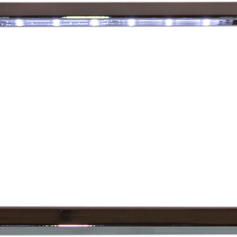 CUSTOM DYNAMICS TF07-C Chrome LED License Plate Frame with Dual Intensity Red LEDs and White Tag Lights