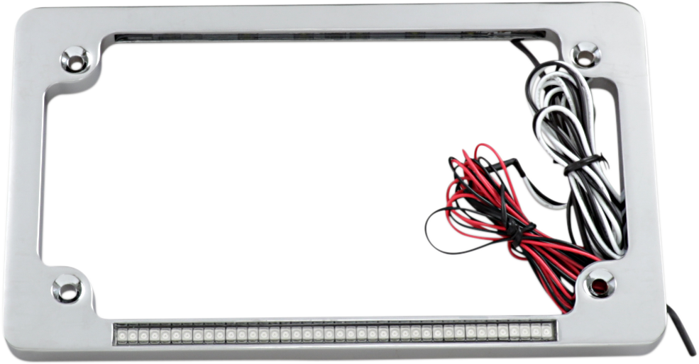 CUSTOM DYNAMICS Dual License Plate Frame - Chrome TF02-C with Bright White and Red LEDs
