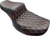 LE PERA Tailwhip Seat - Burnt Orange Double Diamond Stitch - FLH/FLT - '23-'24 LV-587DD-OB4 - Team Dream Rides