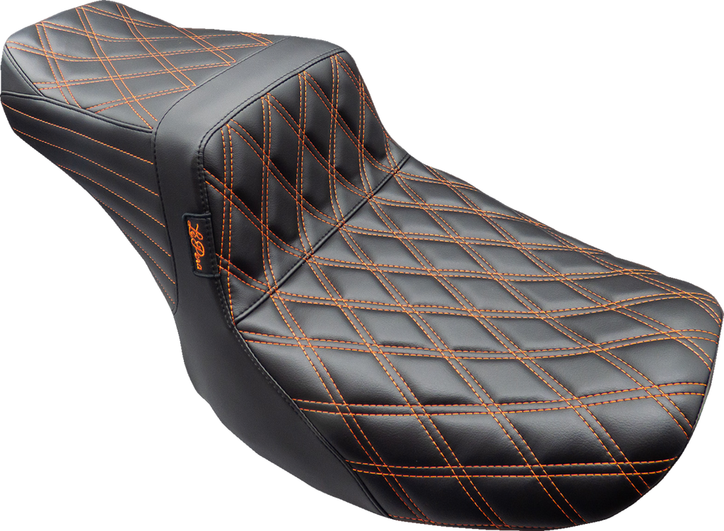 LE PERA Tailwhip Seat - Burnt Orange Double Diamond Stitch - FLH/FLT - '23-'24 LV-587DD-OB4 - Team Dream Rides
