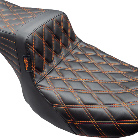 LE PERA Tailwhip Seat - Burnt Orange Double Diamond Stitch - FLH/FLT - '23-'24 LV-587DD-OB4 - Team Dream Rides
