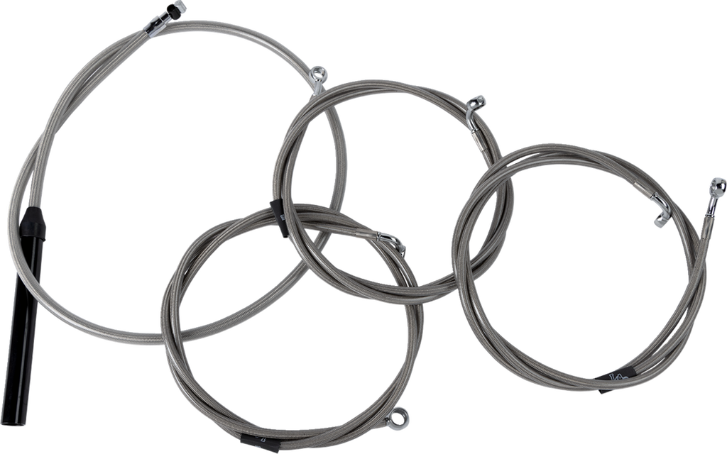 LA CHOPPERS Handlebar Cable/Brake Line Kit - Complete - Stock Handlebars - Stainless LA-8059KT2-08 - Team Dream Rides
