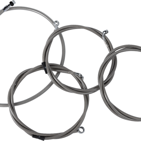 LA CHOPPERS Handlebar Cable/Brake Line Kit - Complete - Stock Handlebars - Stainless LA-8059KT2-08 - Team Dream Rides