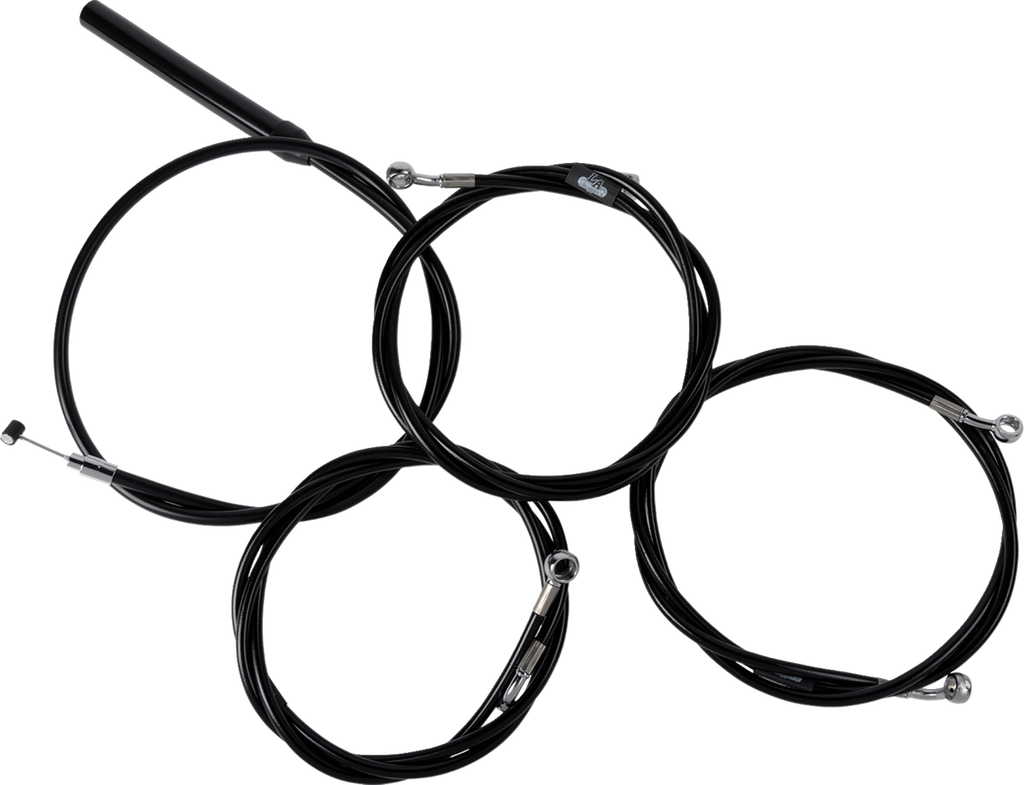 LA CHOPPERS Handlebar Cable/Brake Line Kit - Complete - Stock Handlebars - Black Vinyl LA-8059KT2-08B - Team Dream Rides