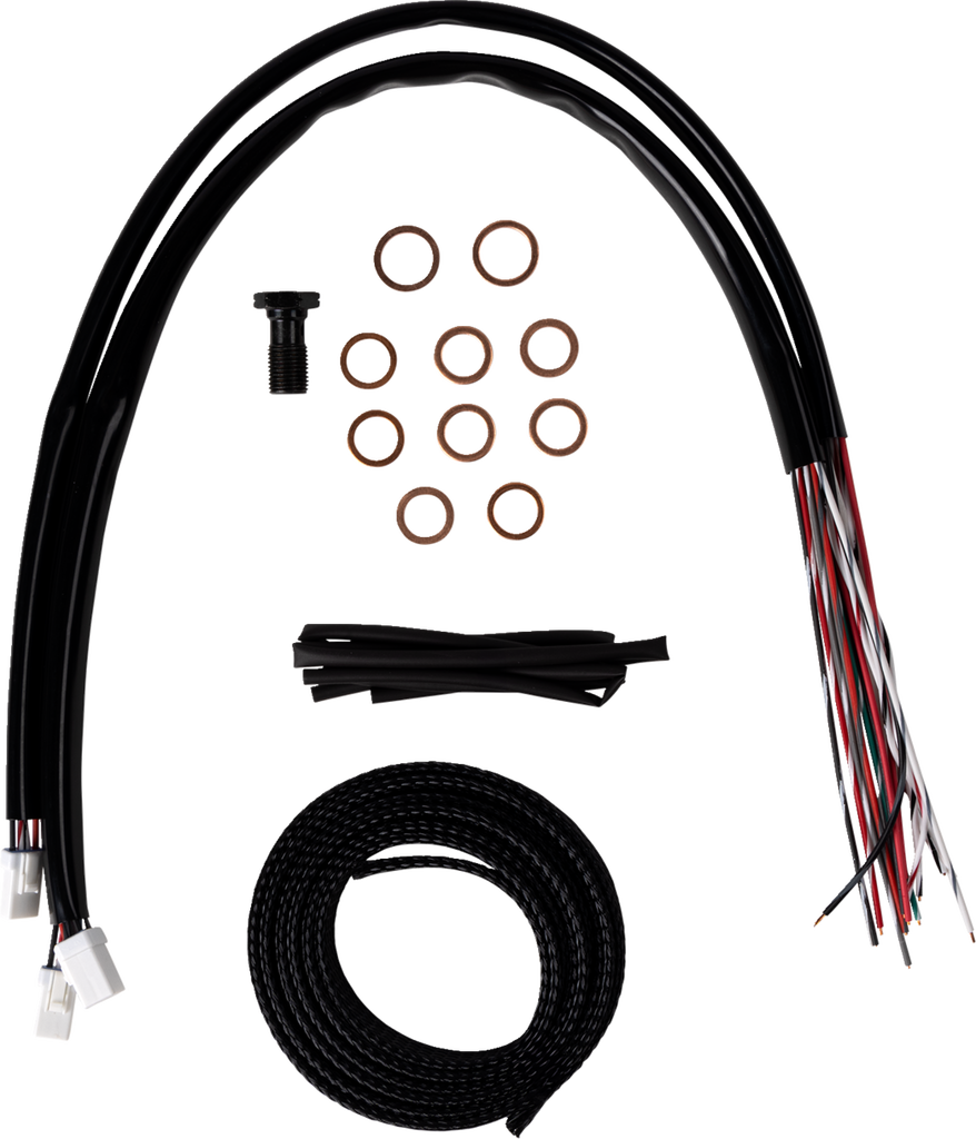 LA CHOPPERS Handlebar Cable/Brake Line Kit - Complete - 18" - 20" Handlebars - Midnight LA-8059KT2-19M - Team Dream Rides