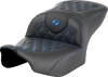 SADDLEMEN Roadsofa* Seat - without Backrest - Blue Lattice Stitch - FLTR/FLHX '23-'24 823-07-18201 - Team Dream Rides