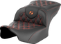 SADDLEMEN Roadsofa™ Seat with Orange Lattice Stitch for FLTR/FLHX 2023-2024 – Part Number 823-07-18203