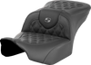 SADDLEMEN Roadsofa™ Seat for FLTR/FLHX 2023-2024 — Gray Lattice Stitch, Part #823-07-18202