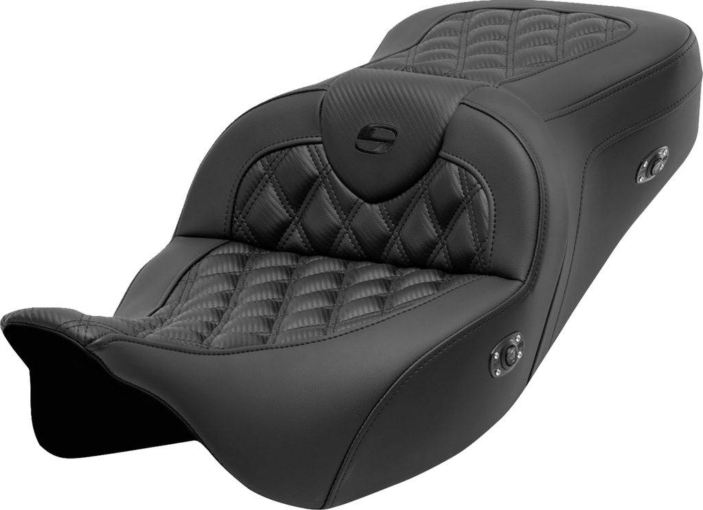 SADDLEMEN Roadsofa* Seat - without Backrest - Lattice Stitch - Carbon Fiber - FL '08-'23 808-07B-206A0 - Team Dream Rides
