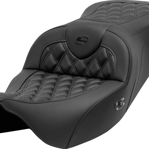 SADDLEMEN Roadsofa™ Seat without Backrest - Lattice Stitch, Carbon Fiber, for FL 2008-2023 - Part 808-07B-206A0