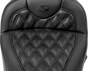 SADDLEMEN Roadsofa™ Seat without Backrest - Lattice Stitch, Carbon Fiber, for FL 2008-2023 - Part 808-07B-206A0