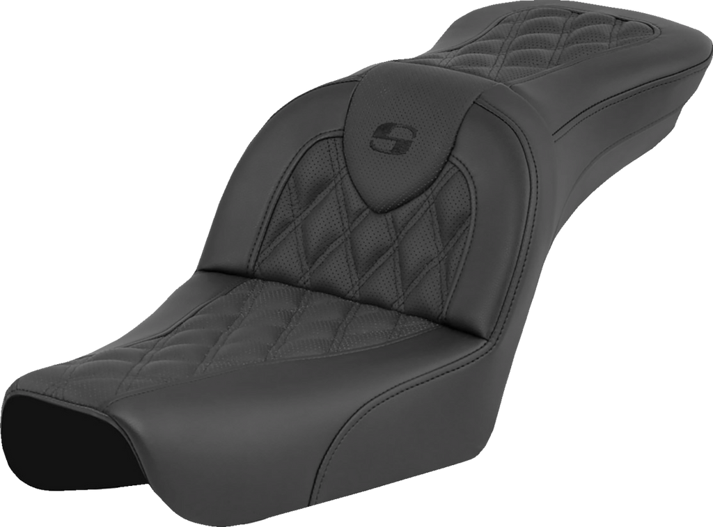 SADDLEMEN RoadSofa* Seat - Lattice Stitch - without Driver Backrest - FXDWG '04-'05 804-05-182 - Team Dream Rides